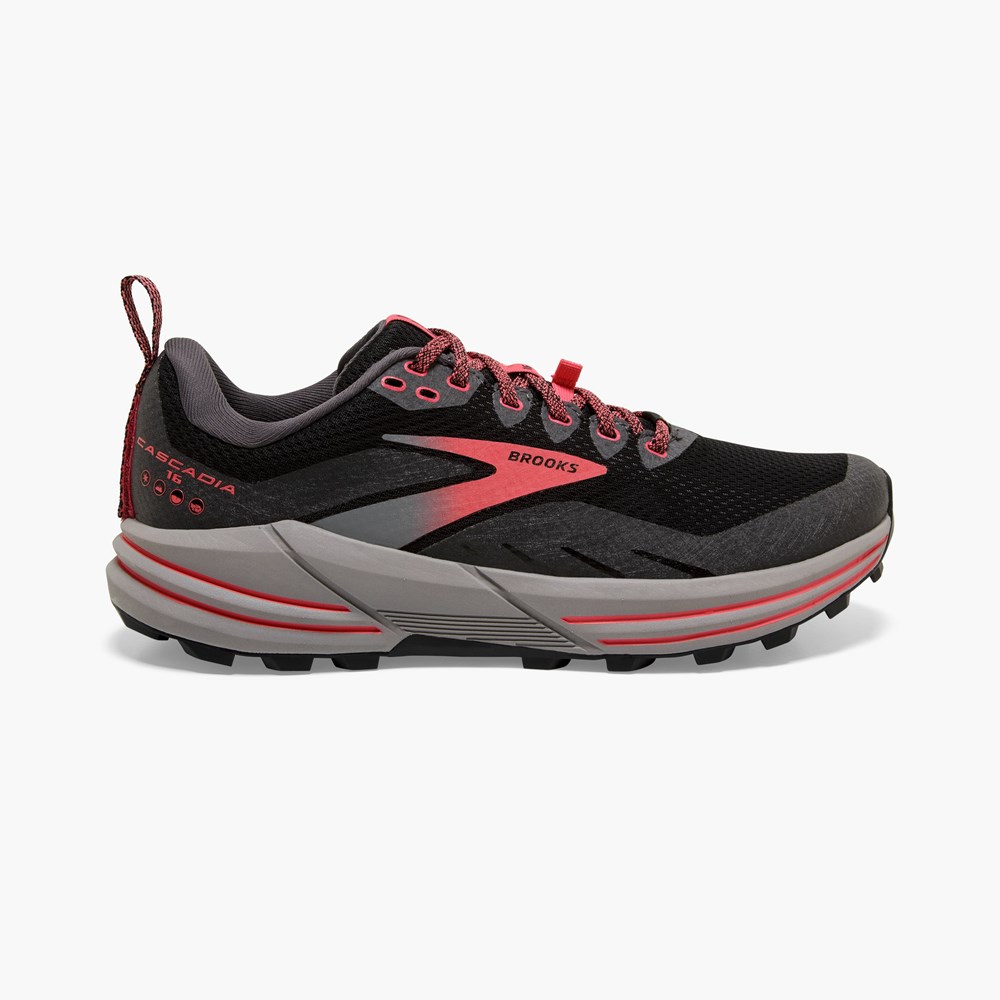 Chaussure Trail Running Brooks Cascadia 16 GTX Embraces all Terrains Citron Noir Femme | VWV-8077669